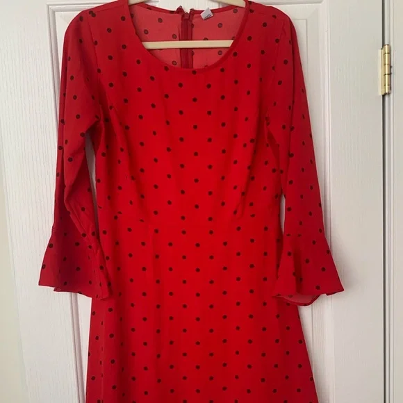 open lace back dress Broken Heart Navy Polka Dot Dress main image 1